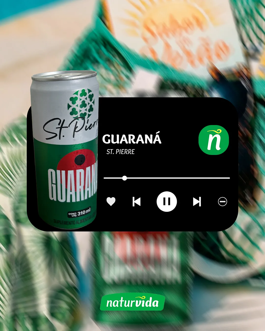Peça de design gráfico: St Pierre, Guaraná. Filipe Dressler, designer gráfico em Santa Cruz do Sul